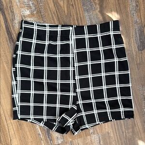 Black and White Checkered Women's Shorts